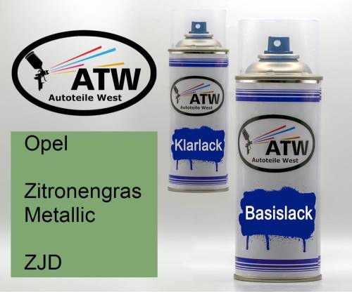 Opel, Zitronengras Metallic, ZJD: 400ml Sprühdose + 400ml Klarlack - Set, von ATW Autoteile West.